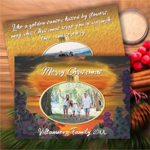Merry Christmas Family Sunset 2584 Holiday Card