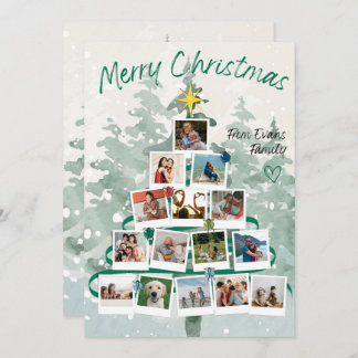 Merry Christmas Family Tree Holiday Card