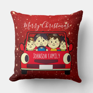 Merry Christmas Family Trip Cushion