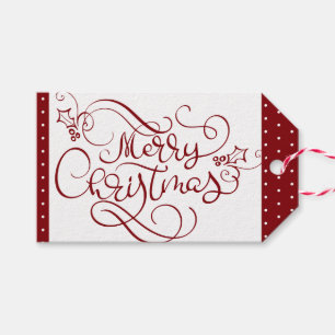 Merry Christmas Fancy Script Your Colour TO FROM Gift Tags