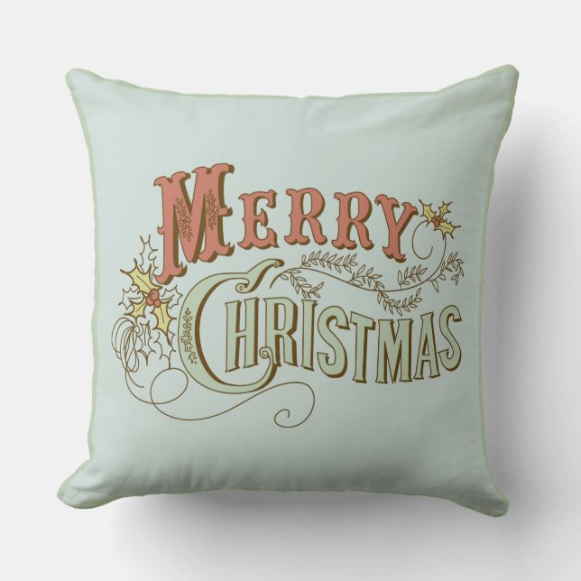 Merry Christmas Fancy Text Design 2 Cushion (Front)