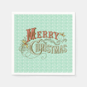 Merry Christmas Fancy Text Design Napkin