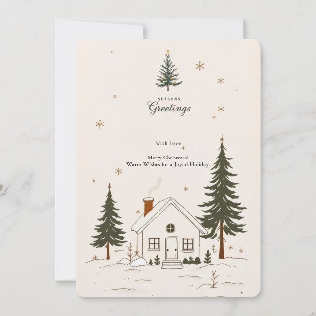 Merry Christmas Farmhouse Winter Holiday Card. Invitation (Front)