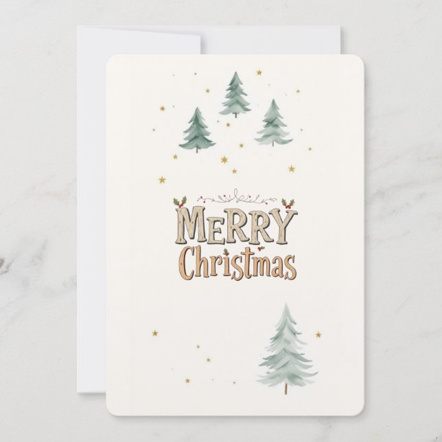 Merry Christmas Farmhouse Winter Holiday Card. Invitation (Front)