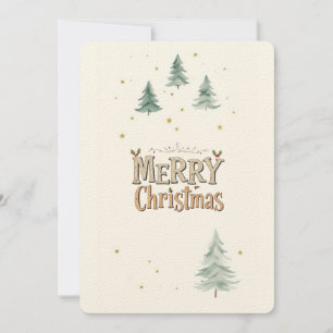 Merry Christmas Farmhouse Winter Holiday Card. Invitation