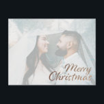 Merry Christmas Faux Gold Glitter Photo Postcard<br><div class="desc">Send your Christmas greeting in style with this Christmas faux gold glitter photo postcard.  Your photo makes the card all the merrier.

For more colour options on "Merry Christmas, " Check out our Christmas Collection part 2 or stationary.</div>