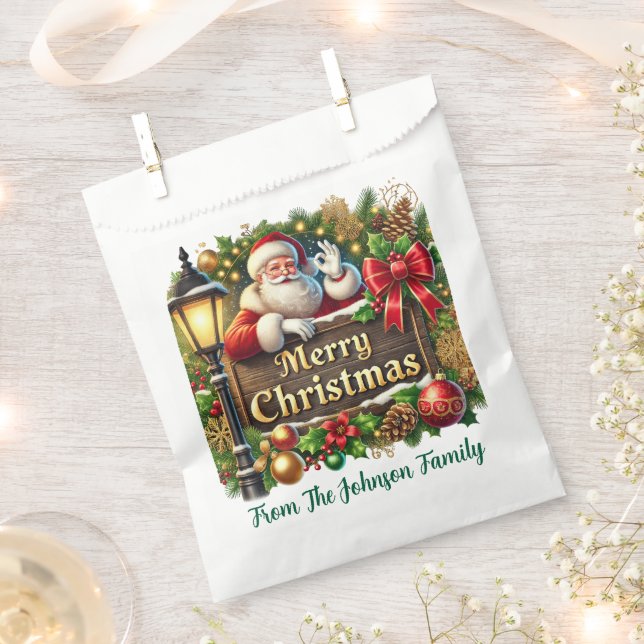 Merry Christmas Favour Bag (Clipped)