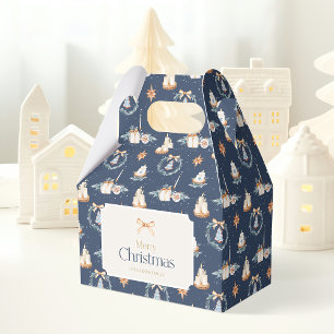 Merry Christmas Favour Box with Gold Bow