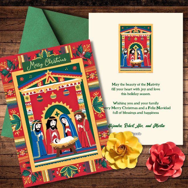 Merry Christmas Feliz Navidad Nativity Mexican Holiday Card (Creator Uploaded)