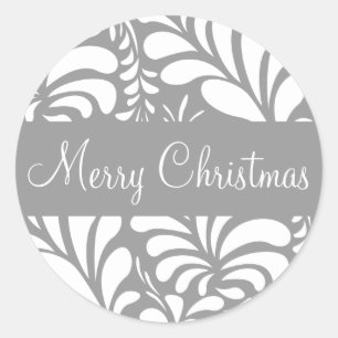 Merry Christmas Fern Flora Envelope Sticker Seal