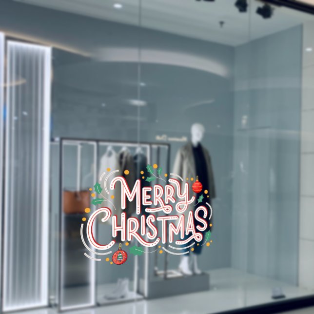Merry Christmas Festival Ball Holiday Vibes Store  (Merry Christmas Festival Ball Holiday Vibes Store Window Cling)