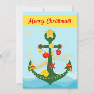 Merry Christmas Festive Anchor Holiday Card
