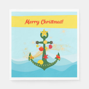 Merry Christmas Festive Anchor Napkin