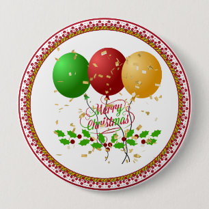 Merry Christmas, festive design, 10 Cm Round Badge