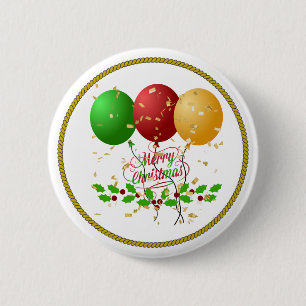 Merry Christmas, festive design, 6 Cm Round Badge