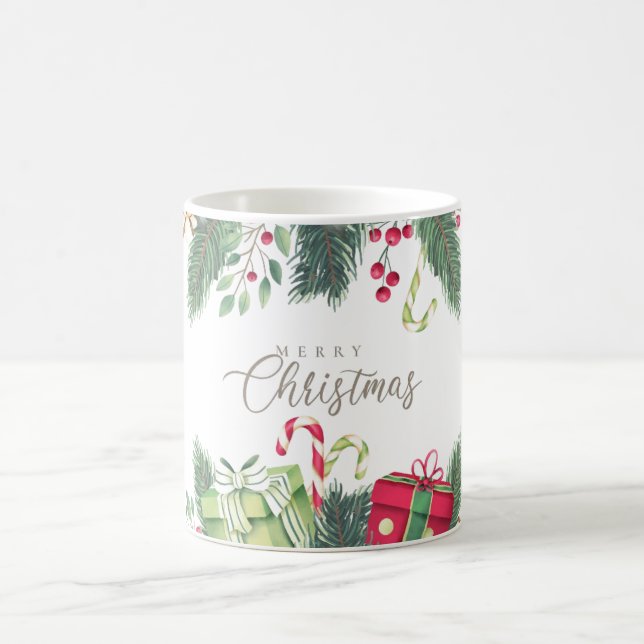 Merry Christmas Festive Gift Holiday Design  Coffee Mug (Center)