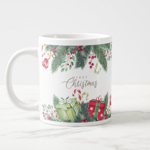 Merry Christmas Festive Gift Holiday Design Large Coffee Mug
