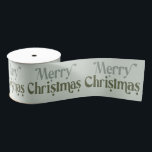 Merry Christmas Festive Green Typography Grosgrain Ribbon<br><div class="desc">Merry Christmas typography accent ribbon for gift wrapping and holiday season home decor. The ribbon has a monochrome green colour palette which you are welcome to change the colours (using the design tool). Please browse my Rounded Lozenge Photo Collage collection for more designs and gift ideas.</div>