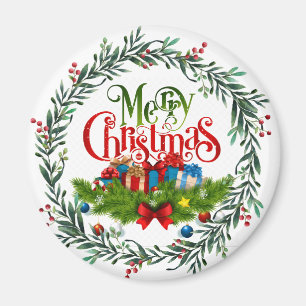 Merry Christmas, festive holiday design, Magnet
