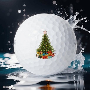 Merry Christmas Festive Holiday Gift Design Golf Balls