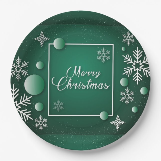 Merry Christmas Festive Holiday Gift Design Paper Plate (Front)