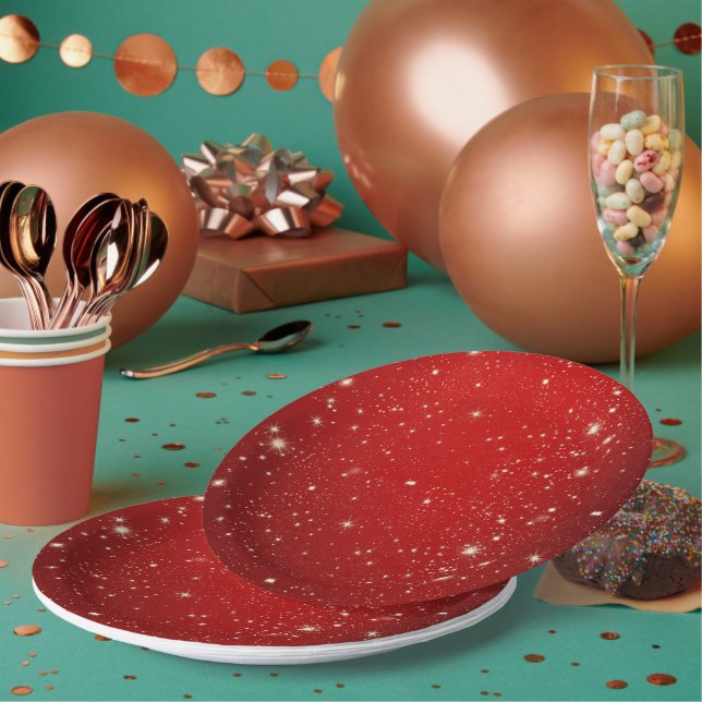 Merry Christmas Festive Holiday Gift Design Paper Plate (Multi)