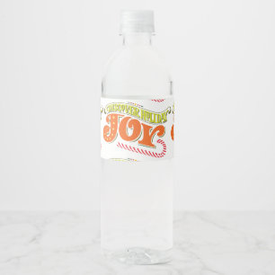 Merry Christmas Festive Holiday Gift Design Water Bottle Label