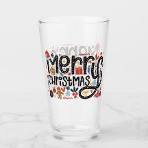 Merry Christmas Festive Holiday Pint Glass