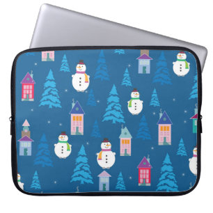 Merry Christmas Festive Pattern Design Laptop Sleeve