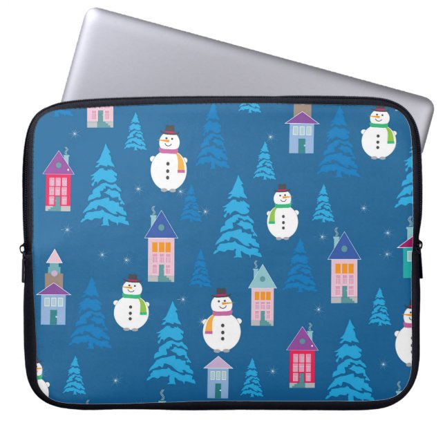 Merry Christmas Festive Pattern Design Laptop Sleeve (Front)