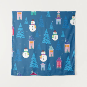 Merry Christmas Festive Pattern Design Tapestry