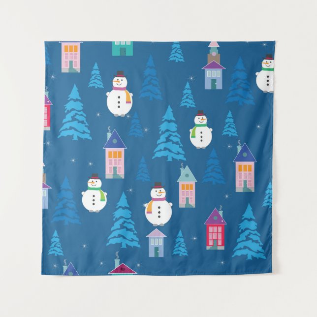 Merry Christmas Festive Pattern Design Tapestry (Front)