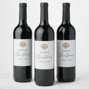 Merry Christmas Festive Personalised Wine Label
