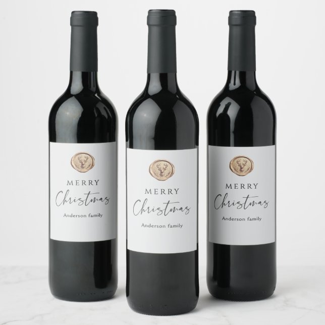 Merry Christmas Festive Personalised Wine Label (Bottles)