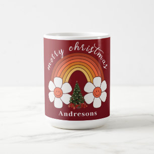 Merry Christmas festive Rainbow Personalised Coffee Mug