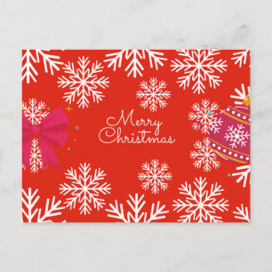 Merry Christmas Festive Snowflakes and Ornaments  Postcard