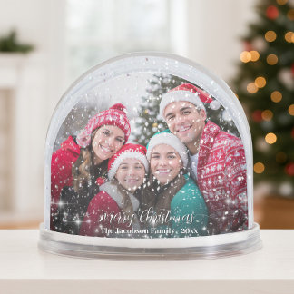 Merry Christmas Festive Sparkles Photo Overlay Snowglobe