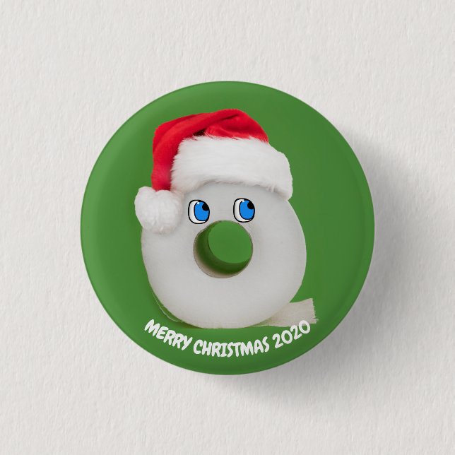 Merry Christmas Festive Toilet Paper 2020 3 Cm Round Badge (Front)
