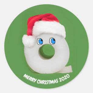 Merry Christmas Festive Toilet Paper 2020 Classic Round Sticker