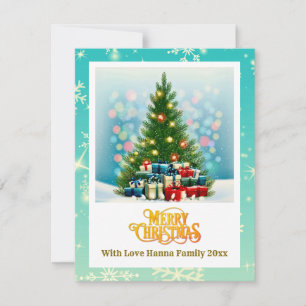Merry Christmas Festive Tree & Gifts Holiday Card