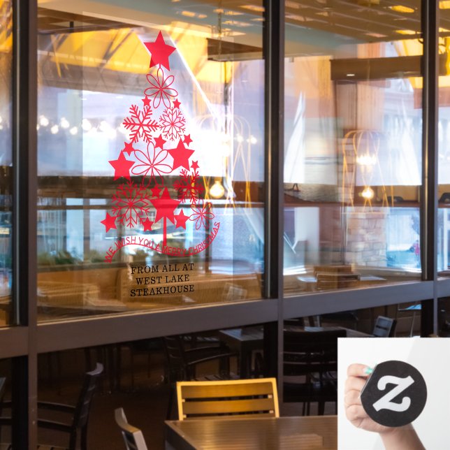 Merry Christmas Festive Tree Personalised (Restaurant Window)
