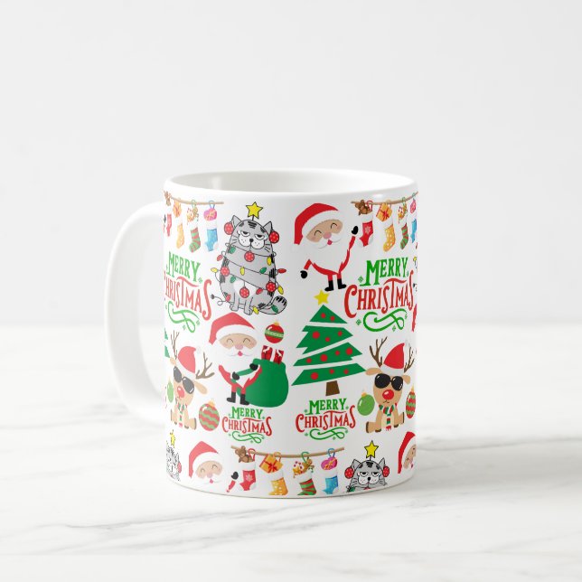 Merry Christmas Festivity Coffee Mug (Front Left)