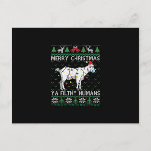 Merry Christmas Filthy Humans Goat Ugly Christmas Invitation Postcard