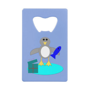 Merry Christmas Fishing Penguin Bottle Opener