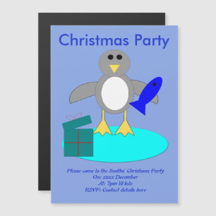 Merry Christmas Fishing penguin Custom Invites