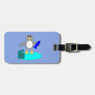 Merry Christmas Fishing Penguin Custom Luggage Tag