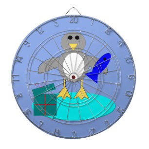 Merry Christmas Fishing Penguin Dart Board