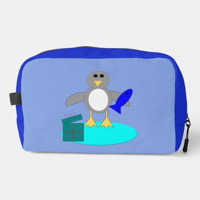 Merry Christmas Fishing Penguin Dopp Kit (Front)