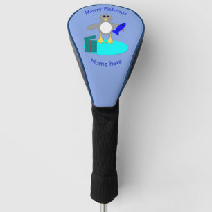 Merry Christmas Fishing Penguin Golf Driver Cover