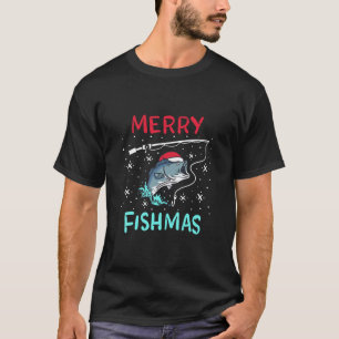 Merry Christmas Fishmas Funny Fishing Fish Gift Pr T-Shirt